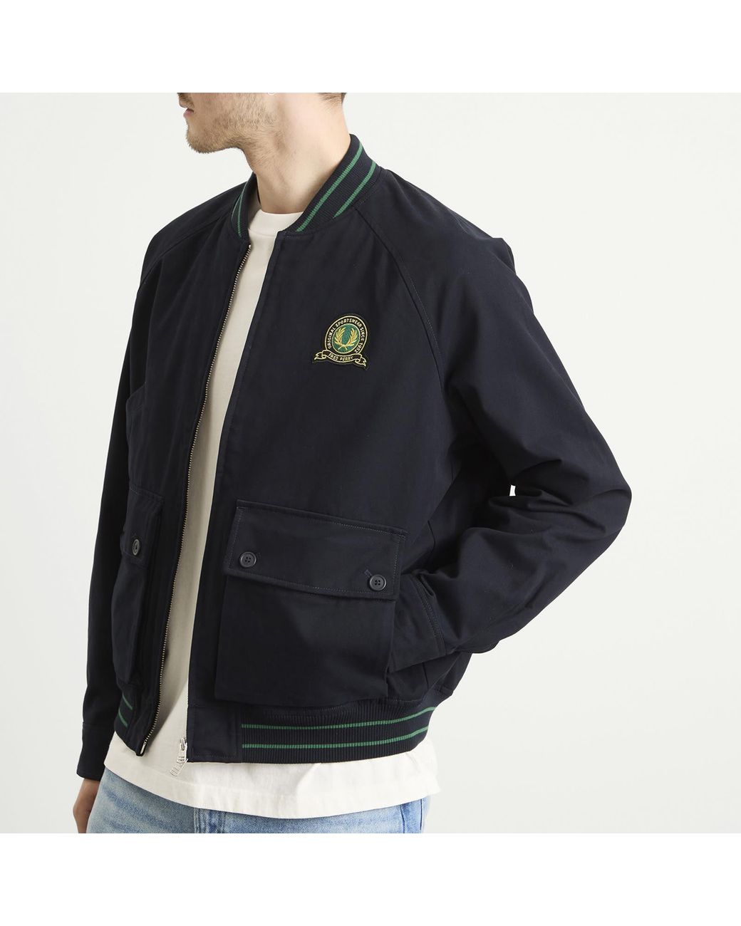 Fred Perry Tennis Badge Bomber Jacket in Blue for Men | Lyst Canada