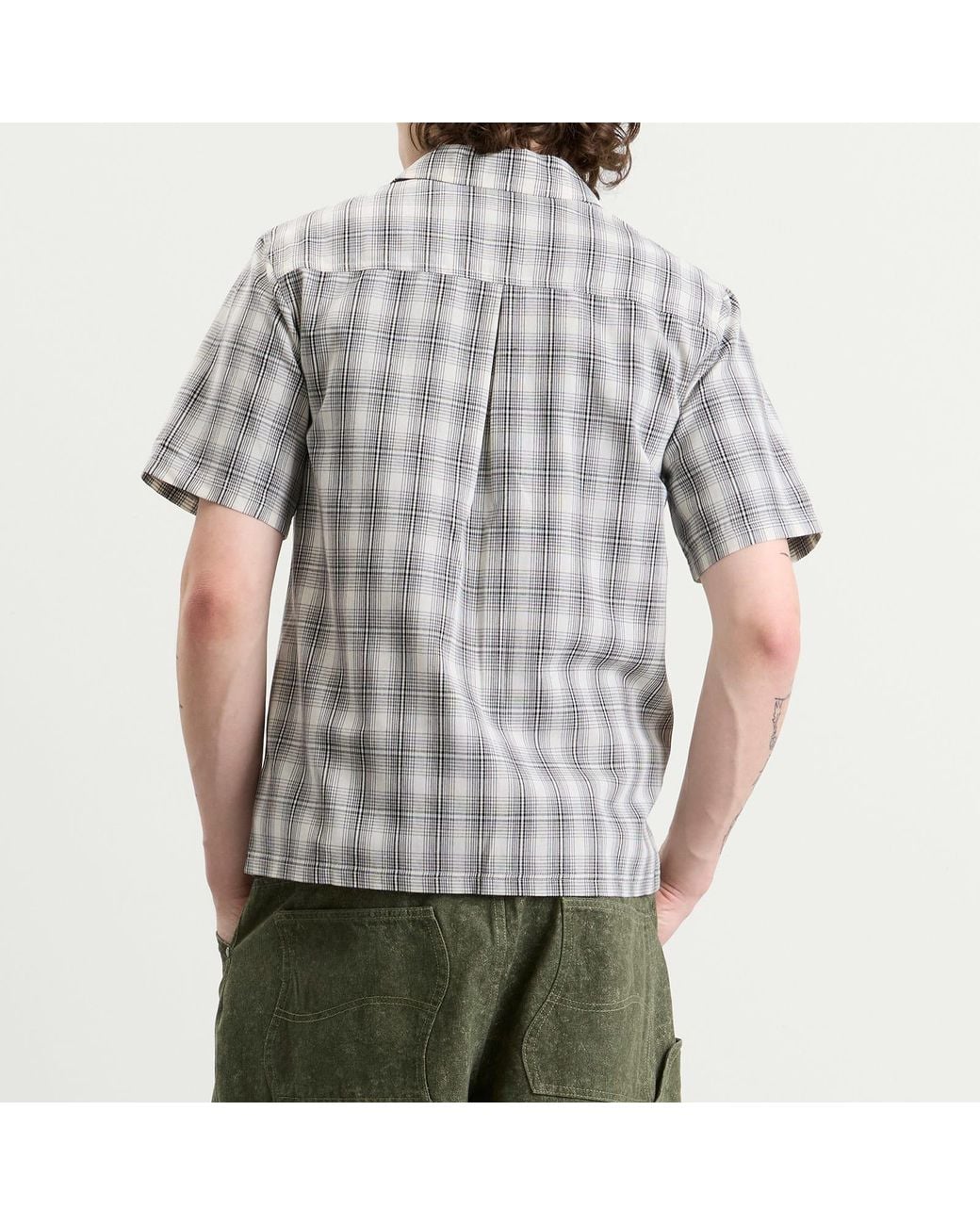 Dime Gray Plaid Short Sleeve Shirt for men