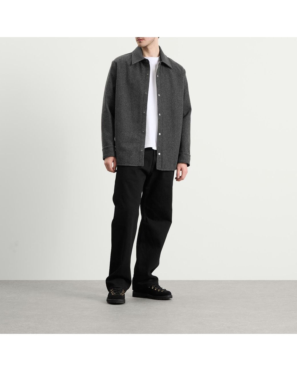 A.P.C. Black Snap Button Overshirt for men