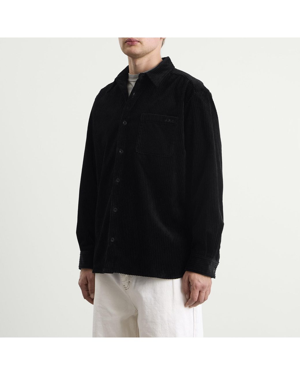 A.P.C. Black Mateo Corduroy Overshirt for men