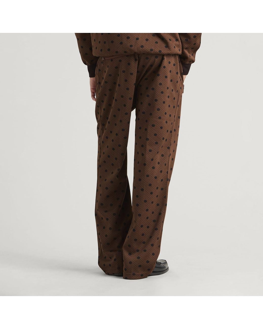 Needles Brown Poly Jacquard Track Pants for men