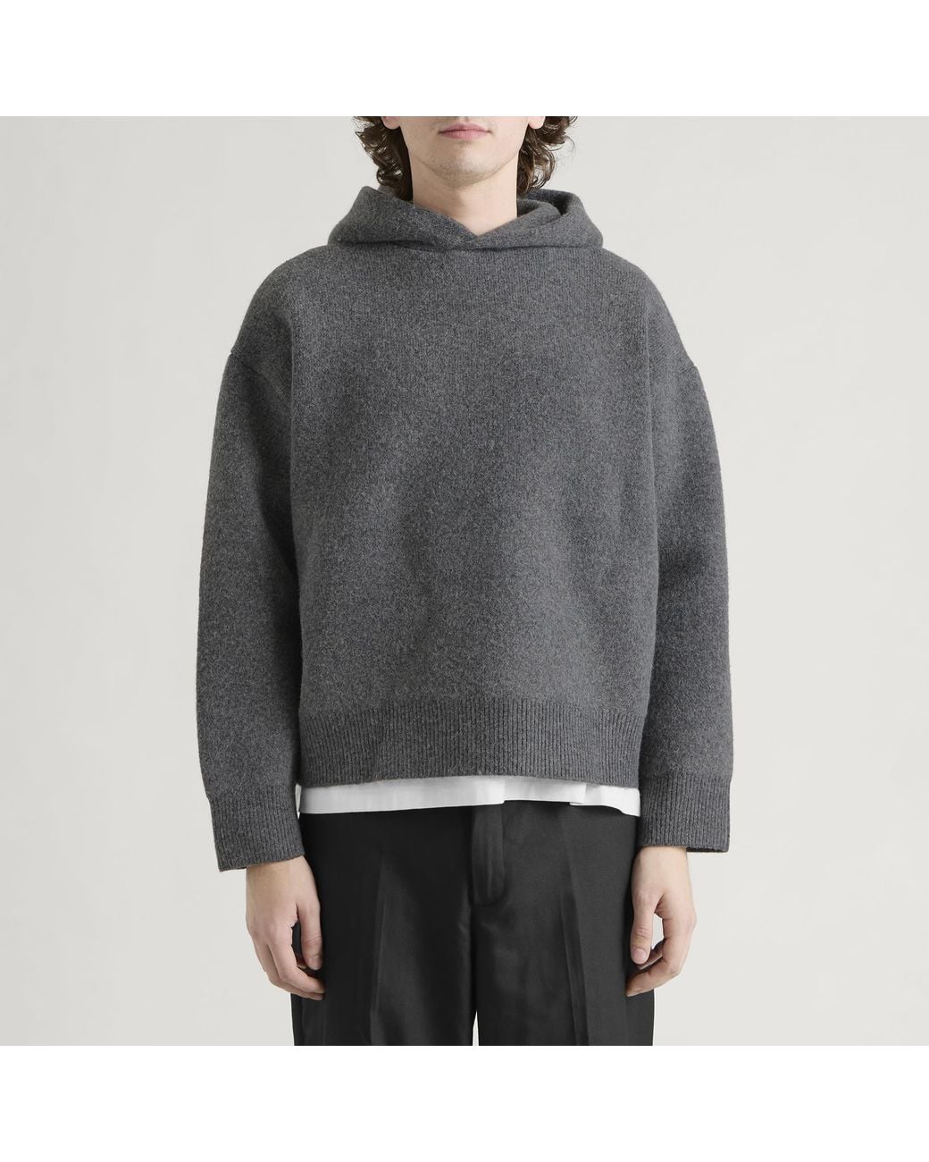 MKI Miyuki-Zoku Gray Double Knit Hoody for men