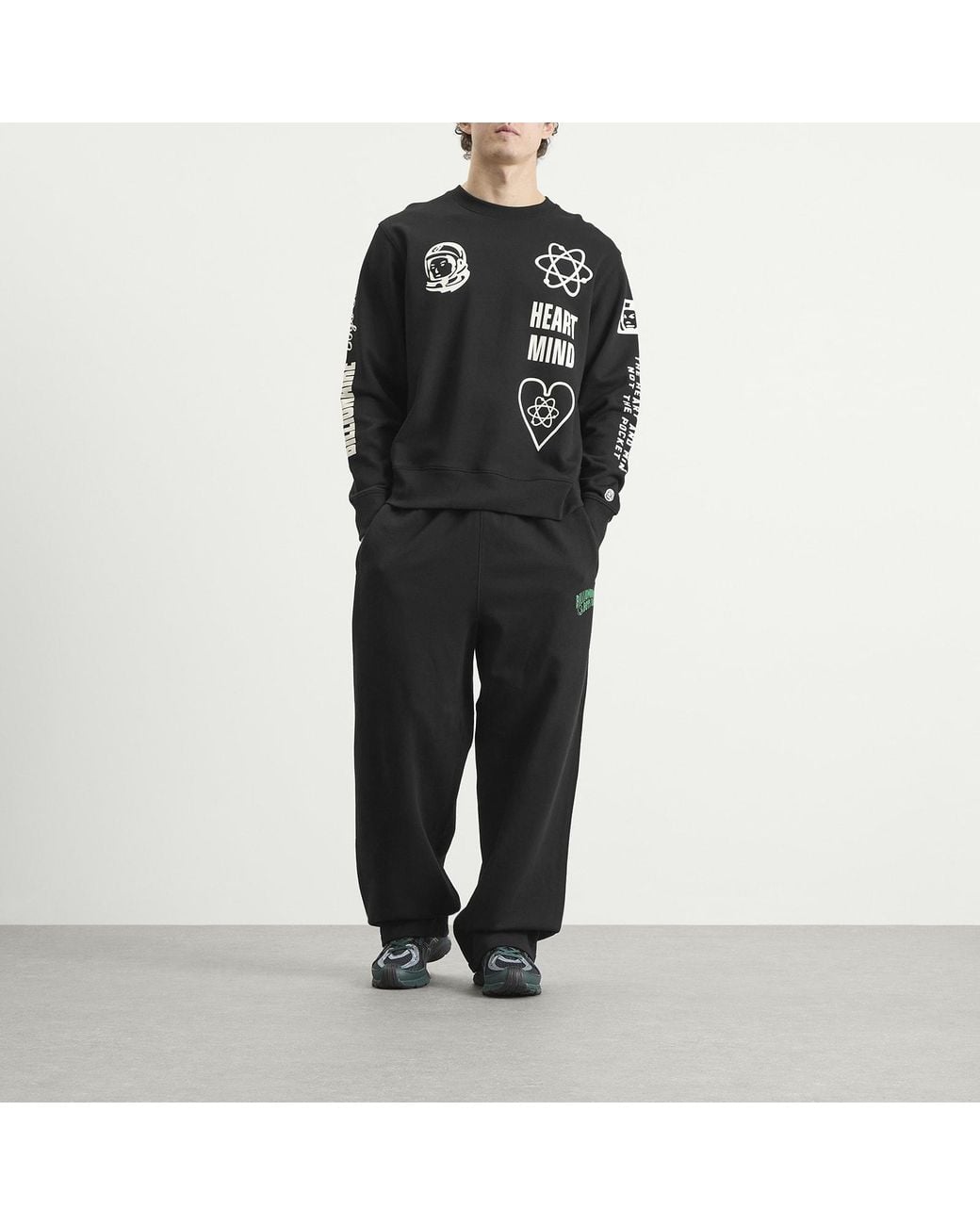 BBCICECREAM Gray Arch Logo Wide Leg Sweatpants for men