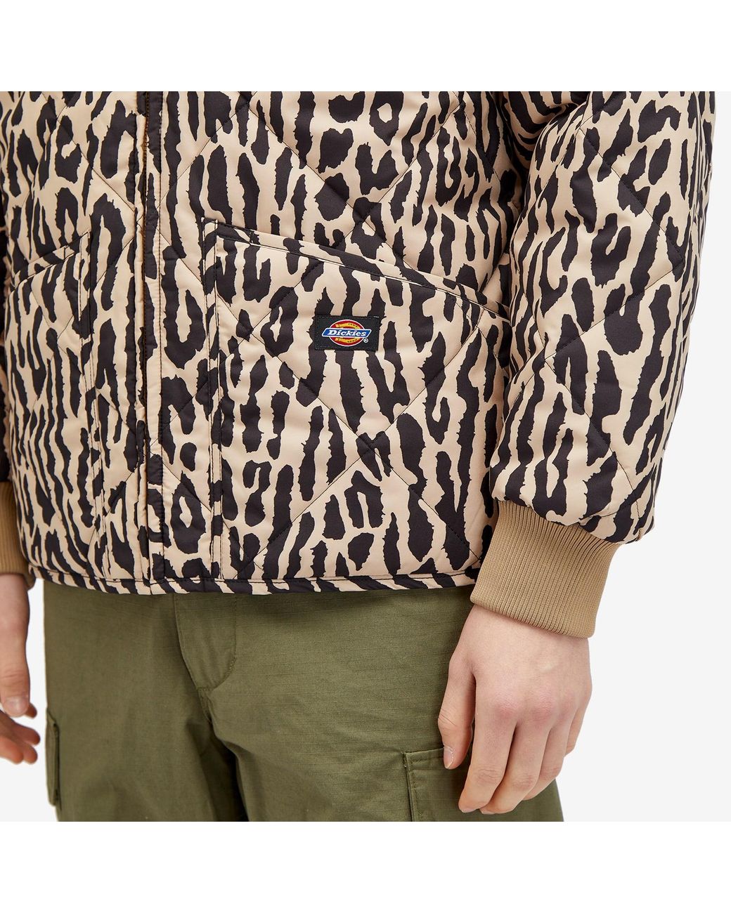 ジャケット・アウター WACKO MARIA LEOPARD QUILITING JACKET Wacko Maria Men's Dickies Leopard Quilted Jacket in Beige