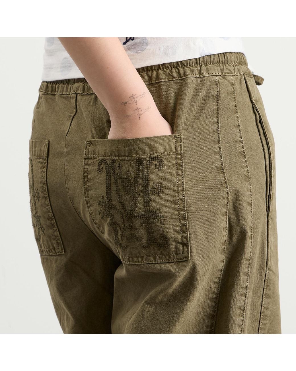 Damson Madder Green Felix Twill Trousers