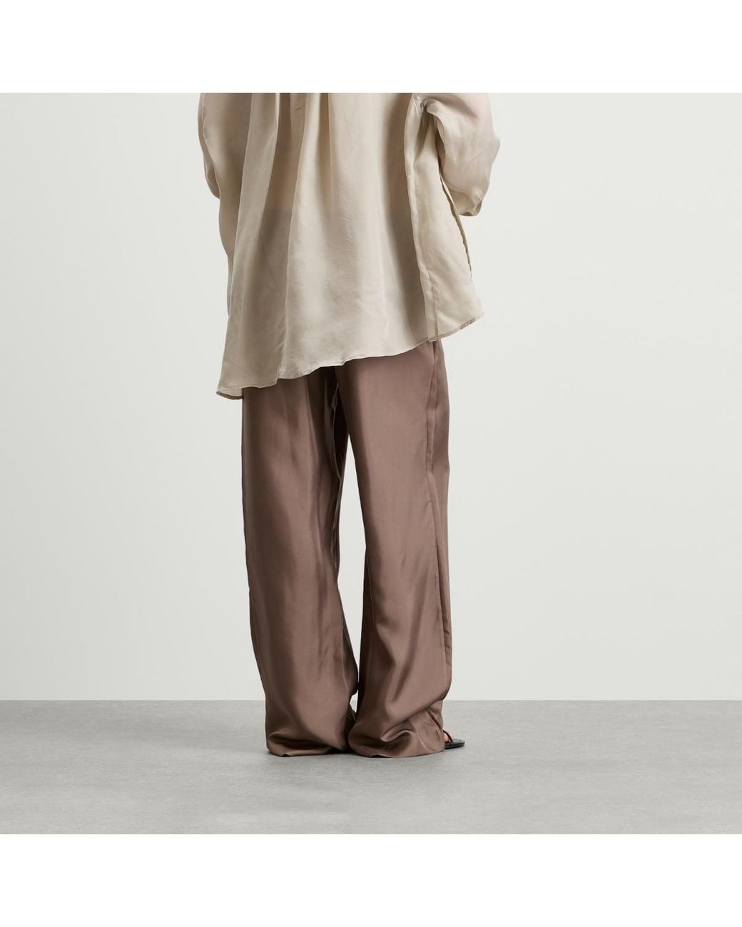 Rohe Brown Silk Relaxed Trousers