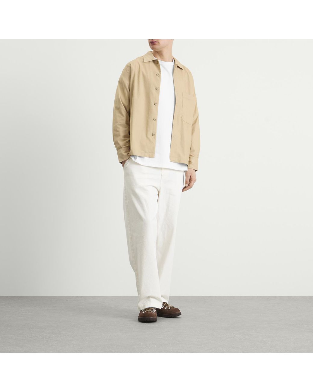 Universal Works Natural Fine Cord Fatigue Overshirt for men