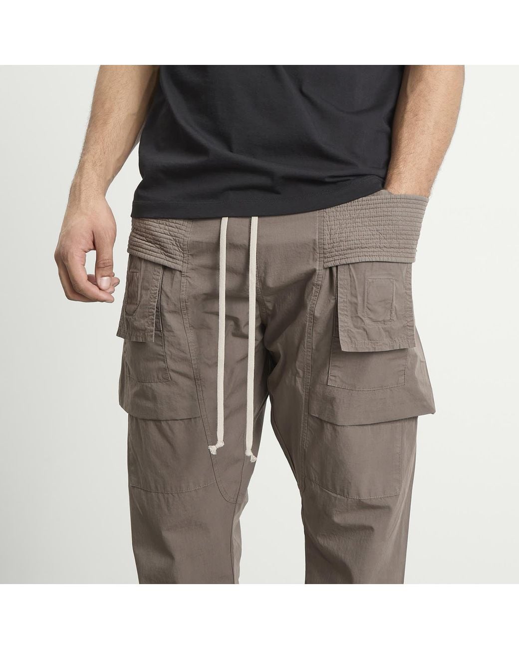 Rick Owens Gray Creatch Cargo Drawstring for men