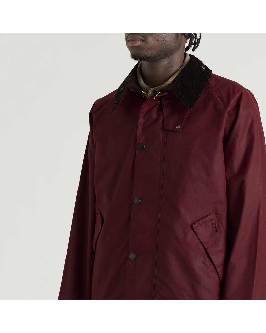 Barbour Red Os Transport Wax Jacket for men