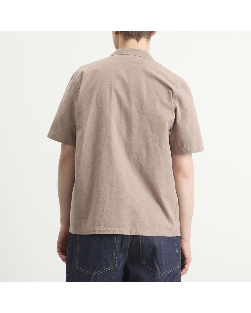 Universal Works Natural Sido Linen Mix Road Shirt for men