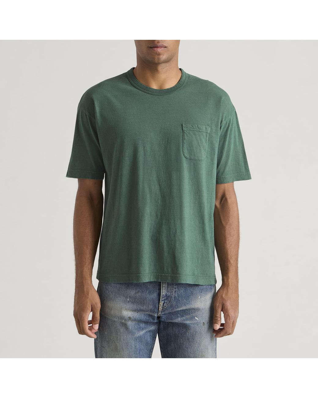 Visvim Green Jumbo Damaged T-Shirt for men
