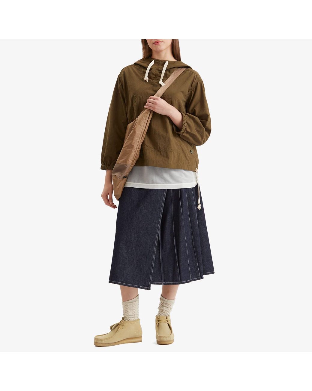 Beams Boy Denim Wrap Pleated Skirt in Blue | Lyst 