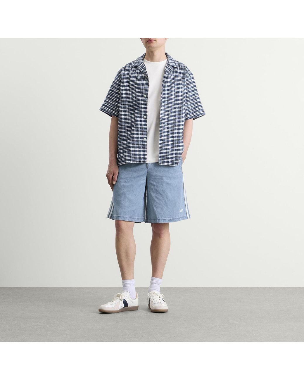 Adidas Blue Denim Shorts for men