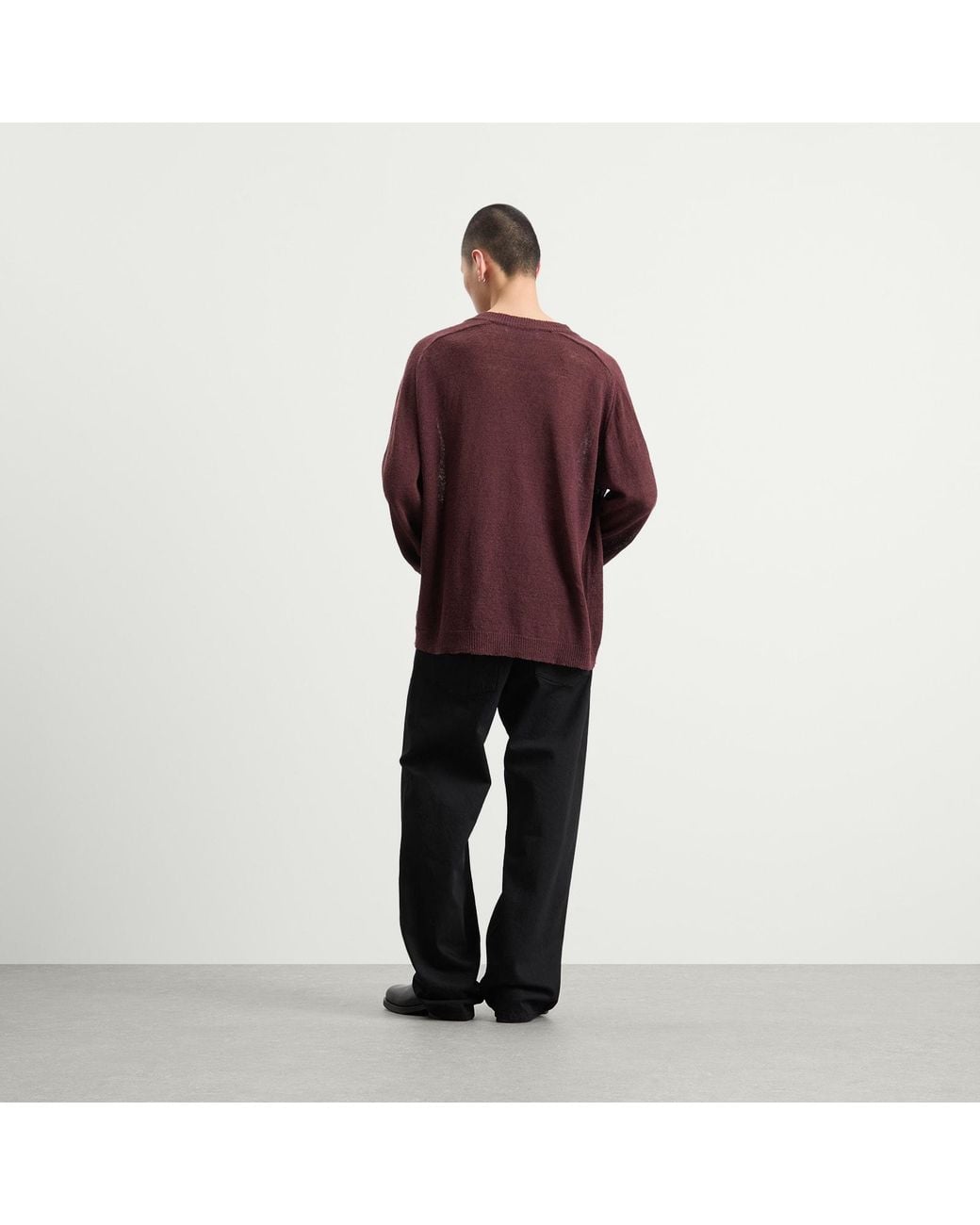 Our Legacy Purple Linen Rue V-Neck Jumper for men