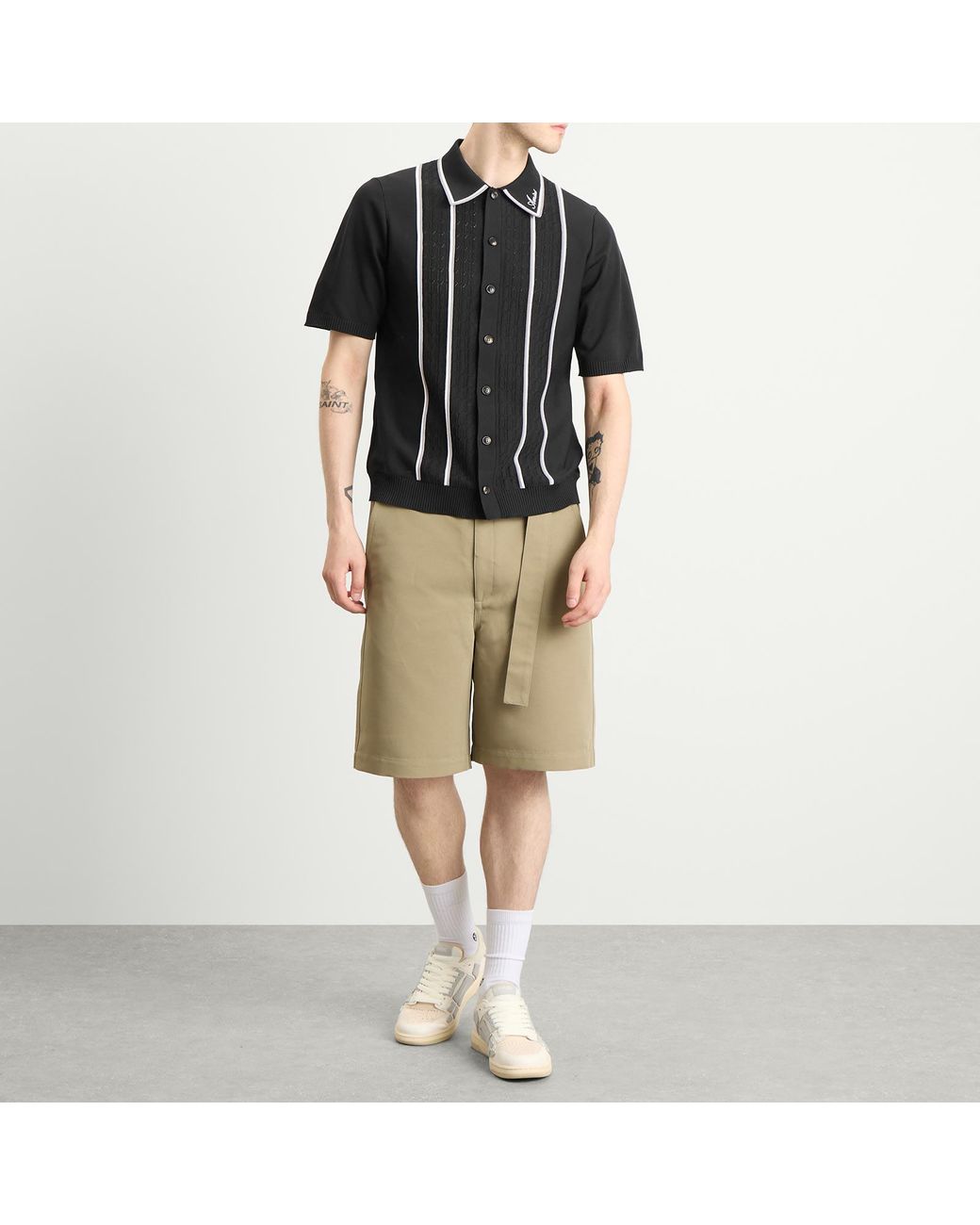 Amiri Black Script Stripe Shirt for men