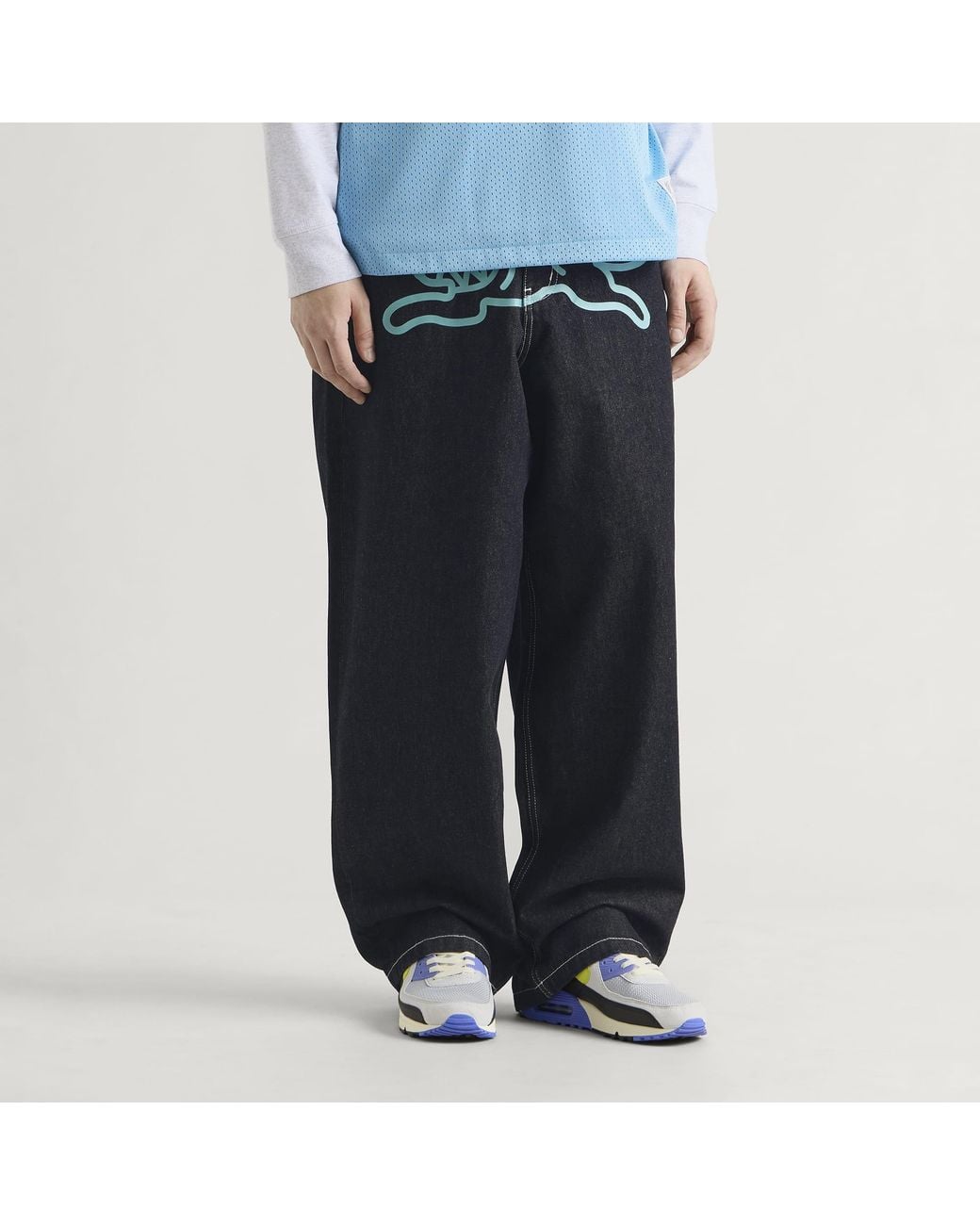 ICECREAM Blue Triple Scoop Running Dog Denim Pants for men