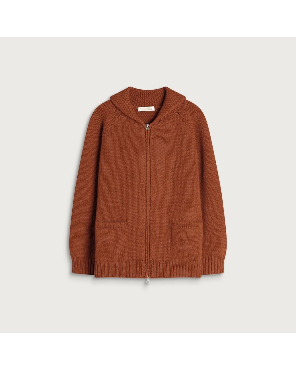 FRIZMWORKS Brown Heavy Cowichan Cardigan for men