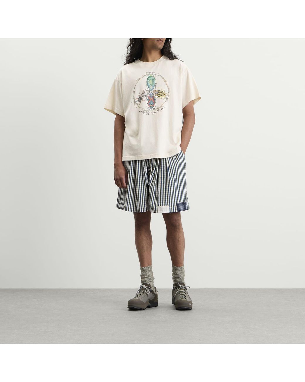STORY mfg. Blue Check Bridge Shorts