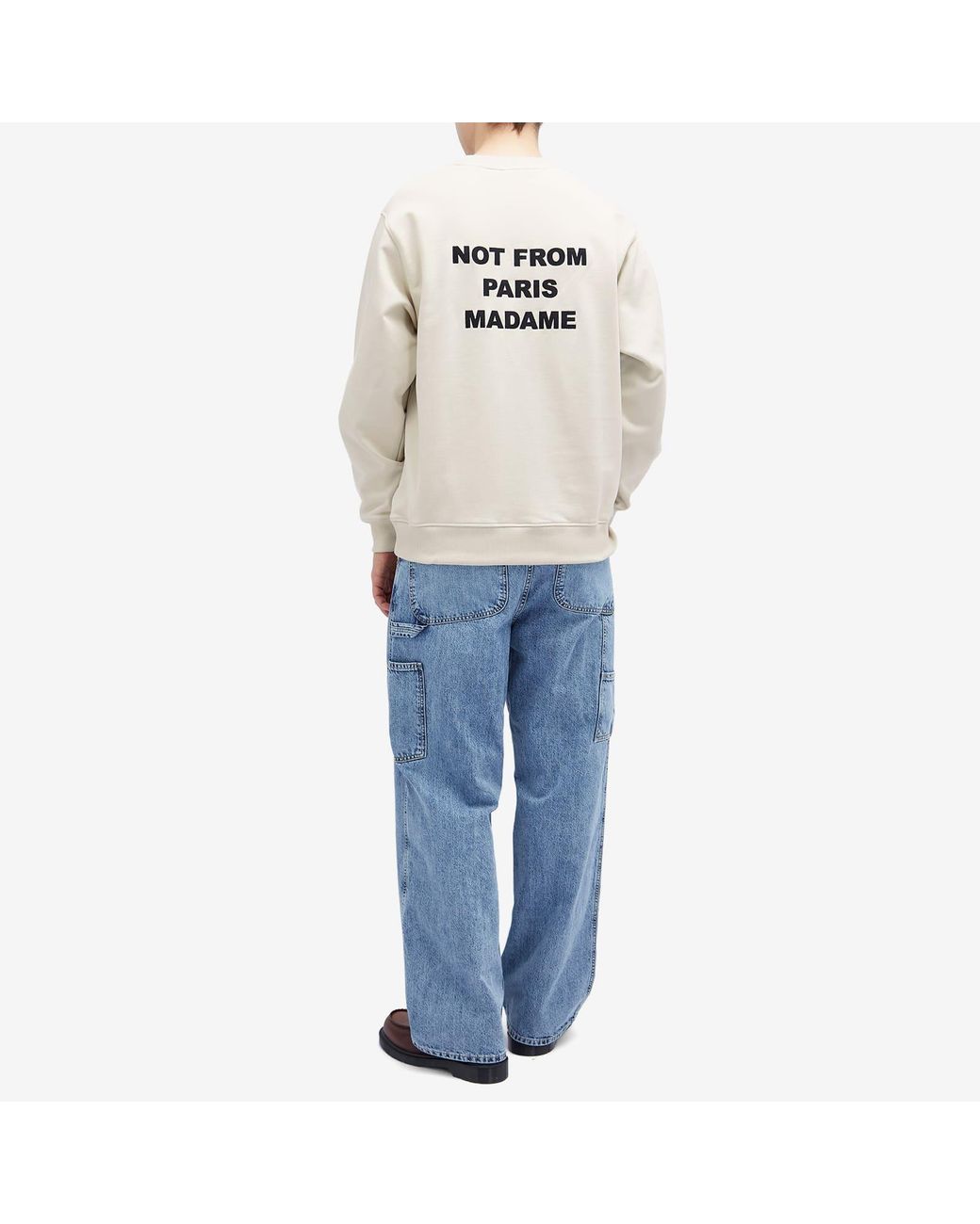Drole de Monsieur White Not From Paris Madame Crew Sweat for men