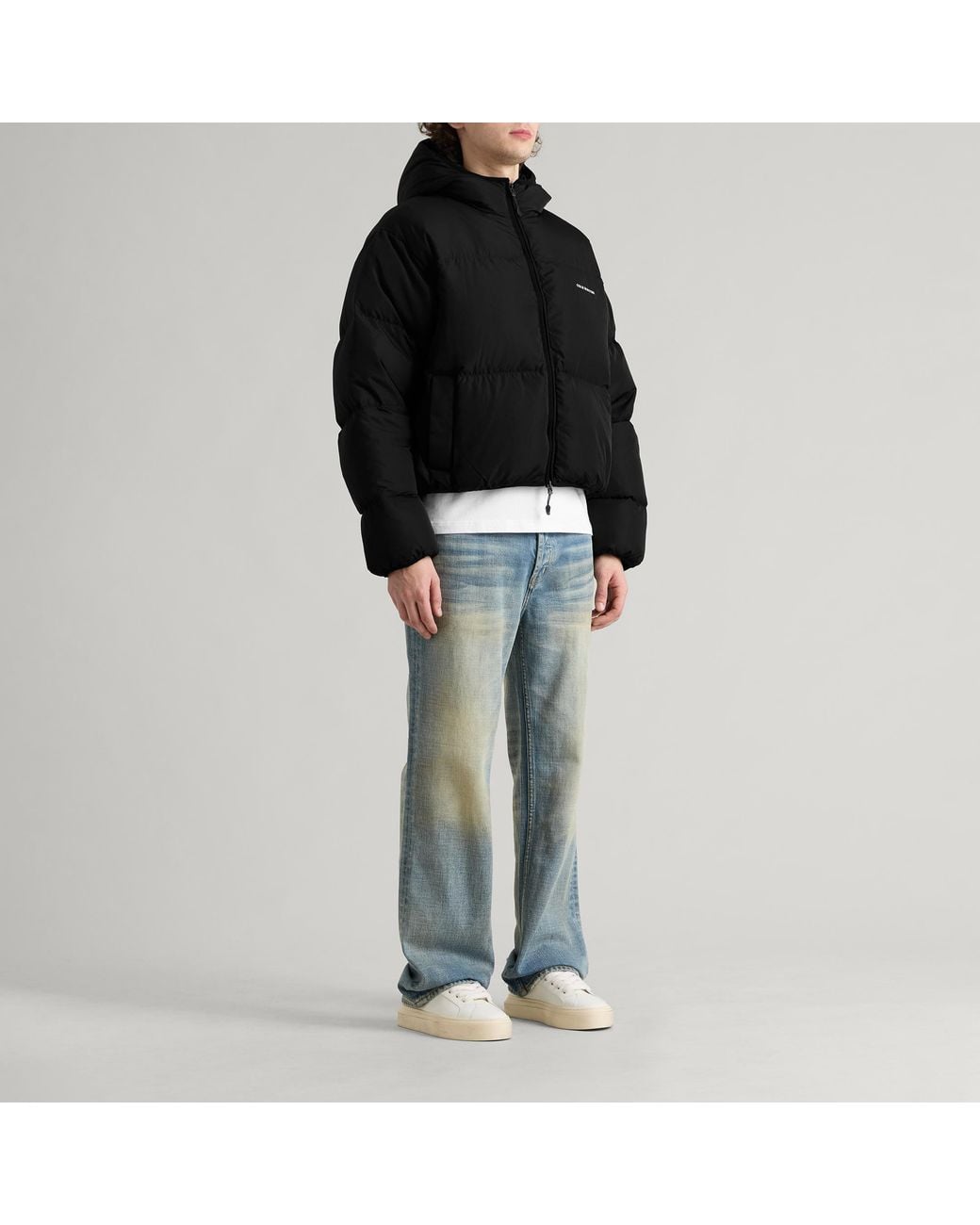 Cole Buxton Black Hooded Cocoon Down Jacket for men