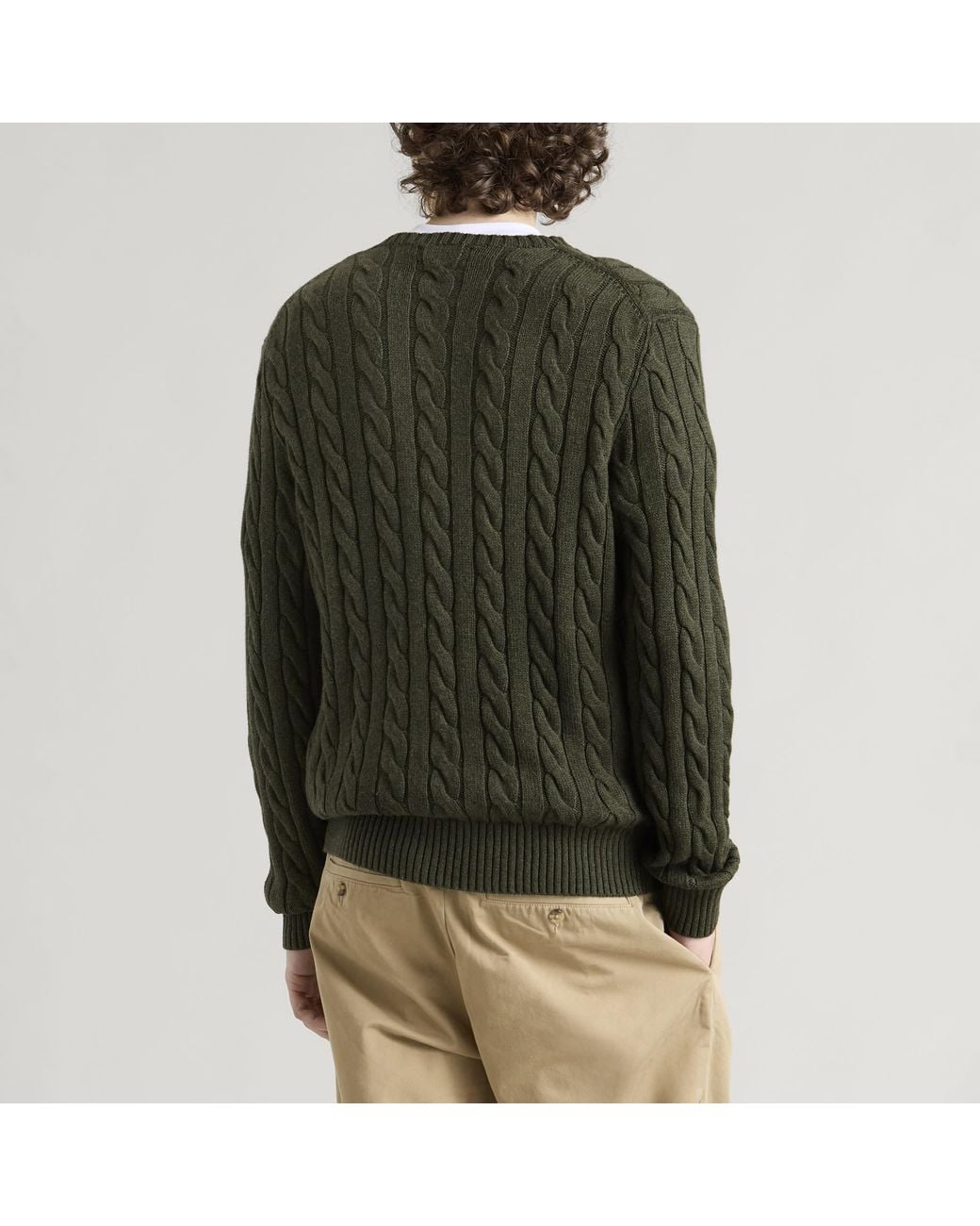 Polo Ralph Lauren Green Cable Knit Jumper for men