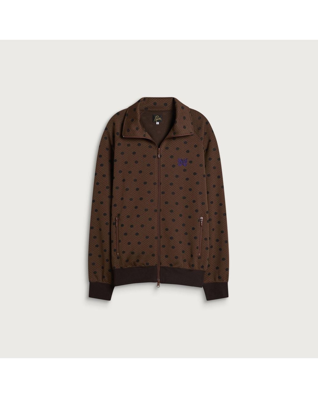 Needles Brown Poly Jacquard Track Jacket for men