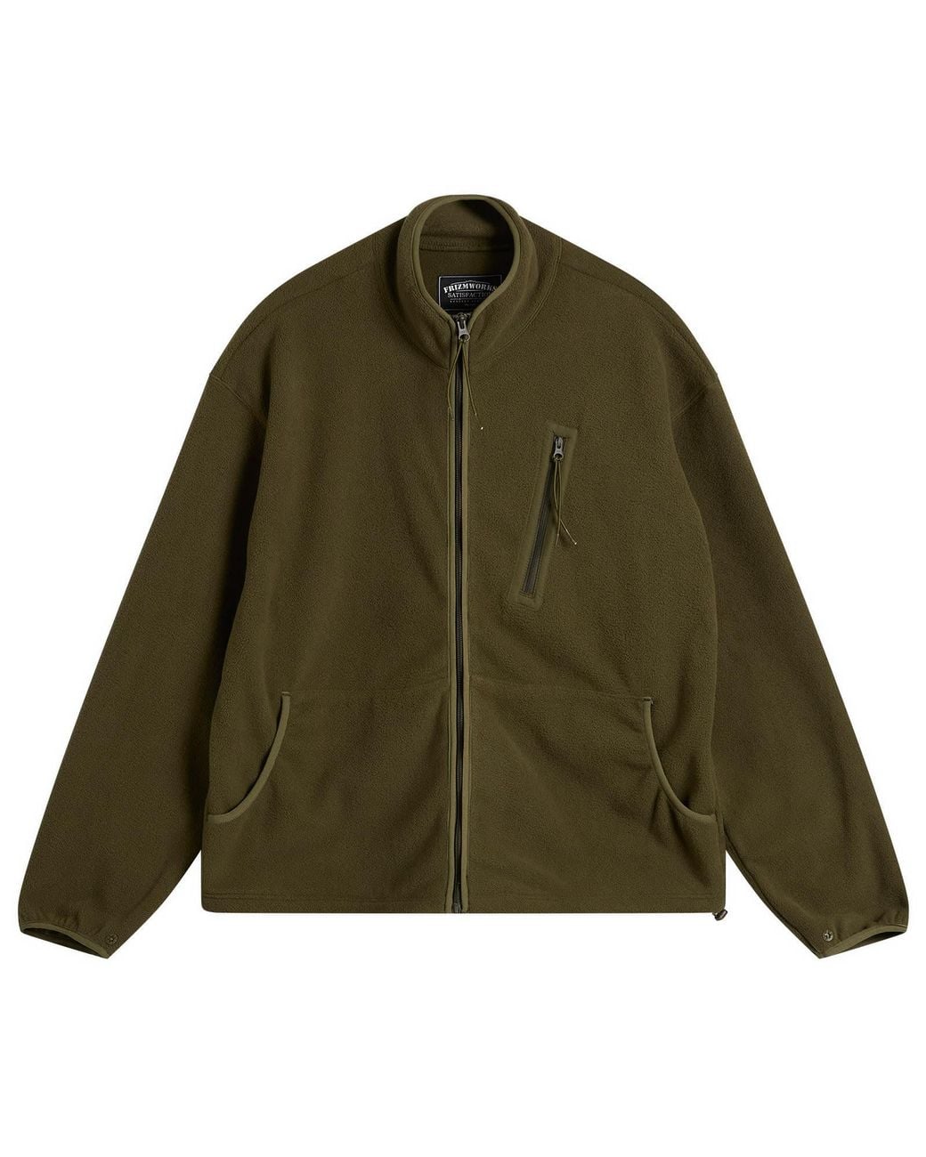FRIZMWORKS Green Fleece Zip Jacket for men