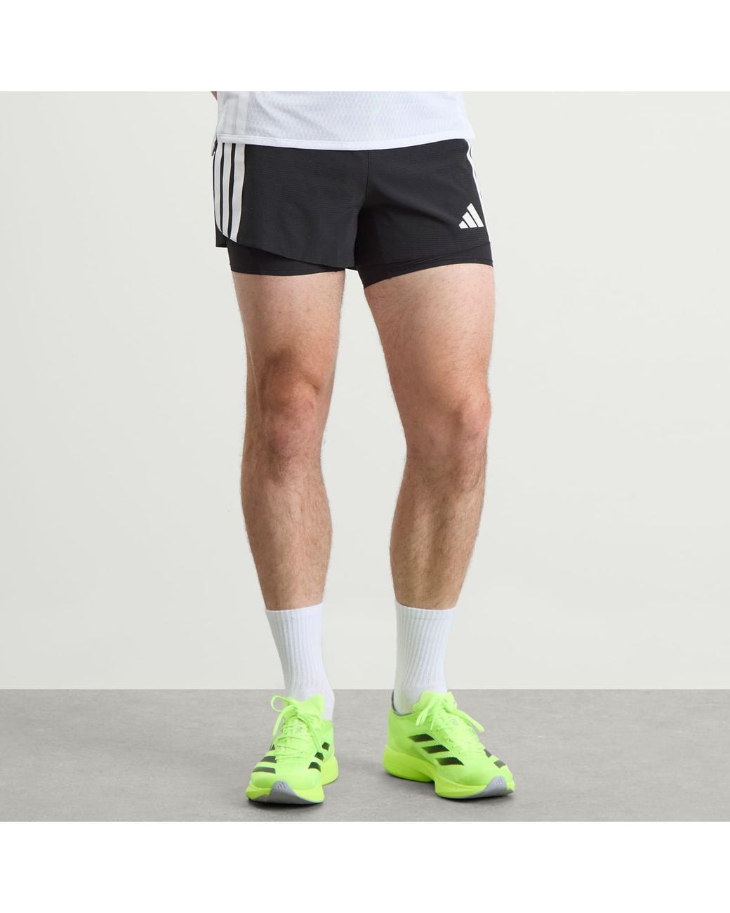 Adidas Originals Black Adizero Running 2-In-1 Gel Pocket Shorts for men