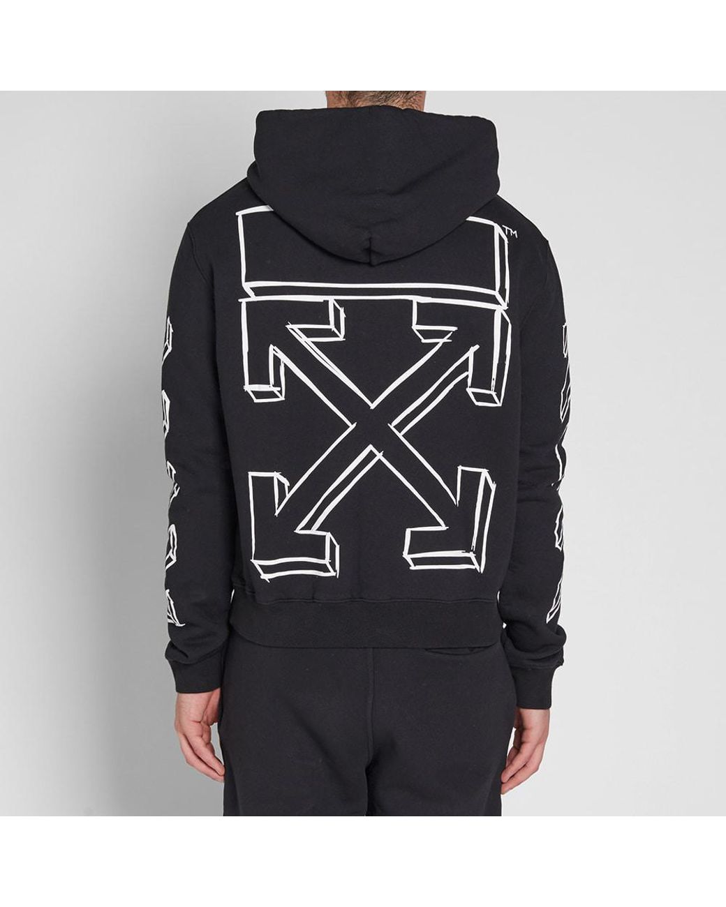 Off-White c/o Virgil Abloh Black Diagonal Arrows Logo Hoodie for Men | Lyst  UK