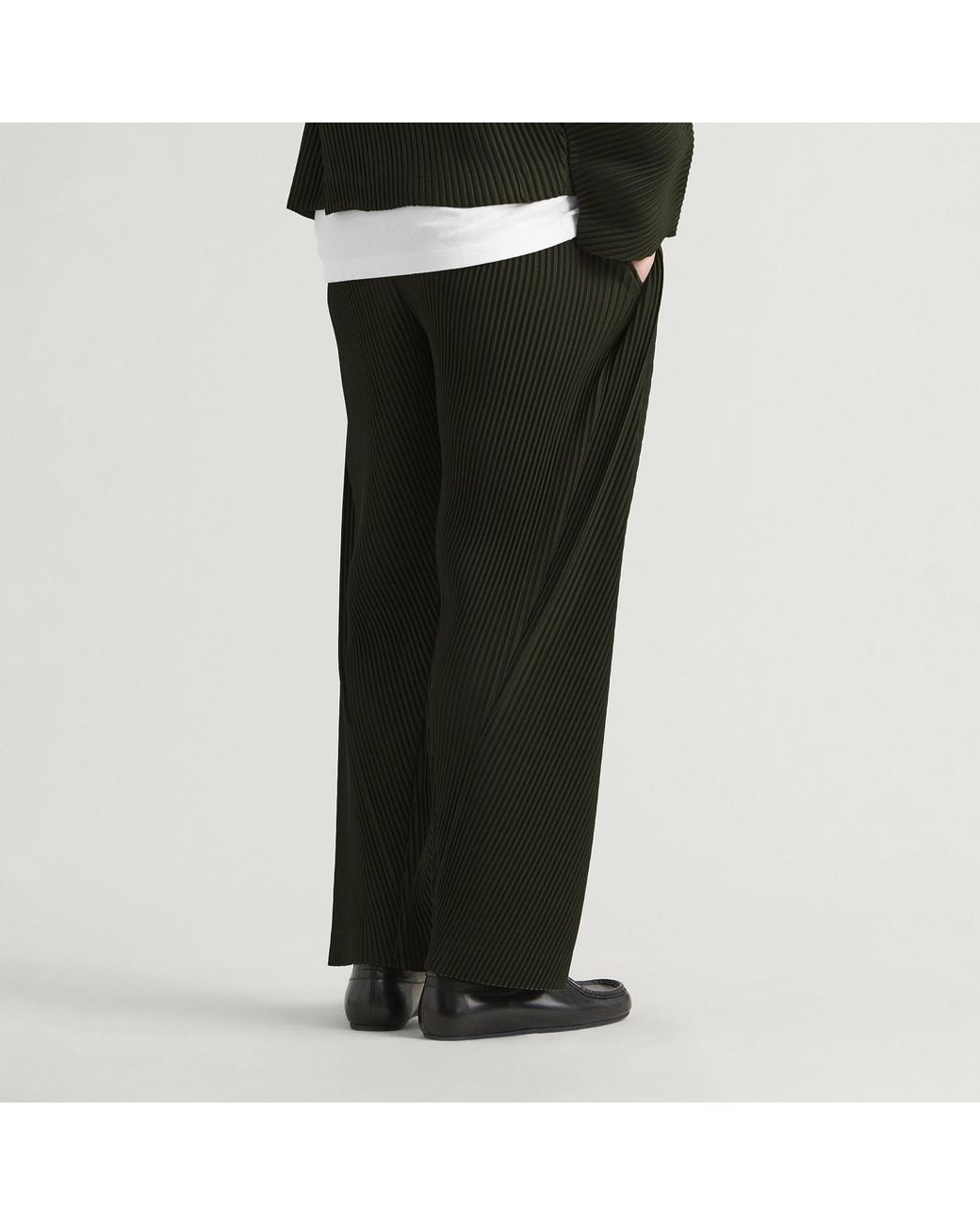 Homme Plissé Issey Miyake Green Pleated Trousers for men