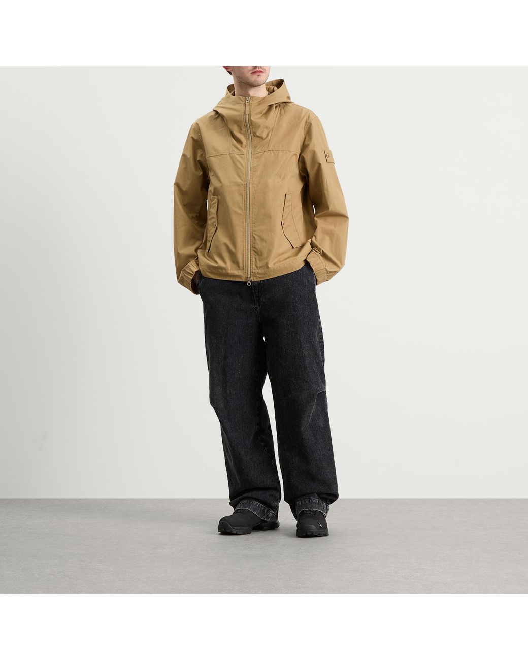 Stone Island Natural Ghost Cotton Canvas Hooded Jacket for men
