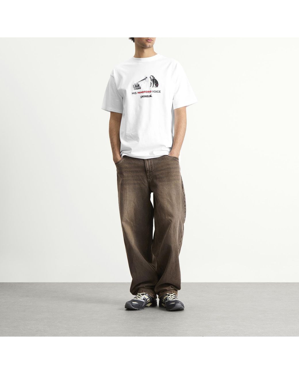 Postalco White His Masters Voice T-Shirt for men