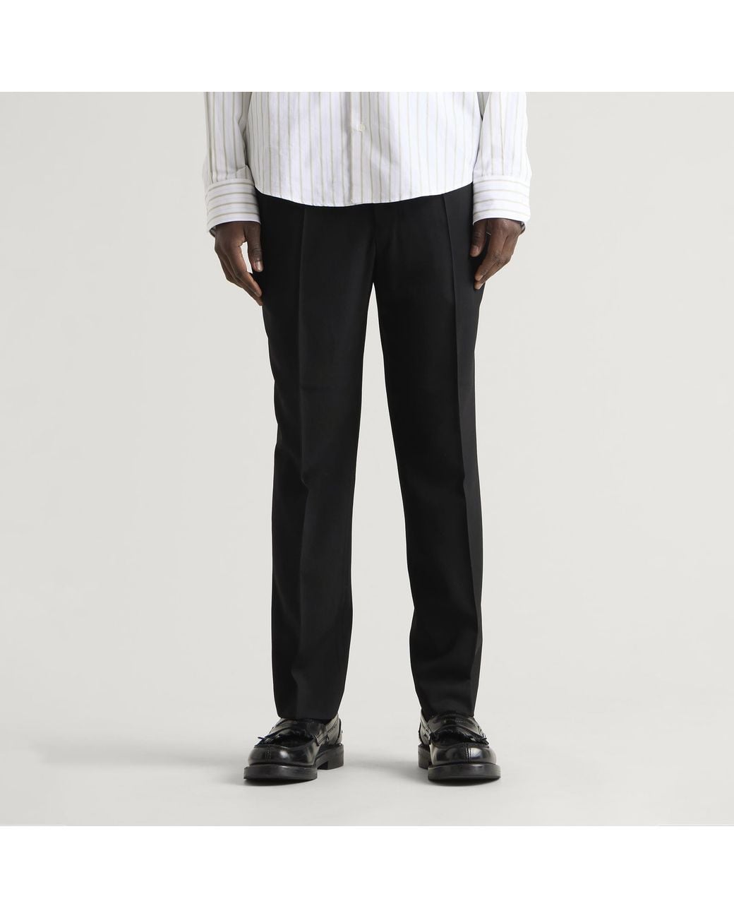 AMI Black Wool Elasticated Trousers for men