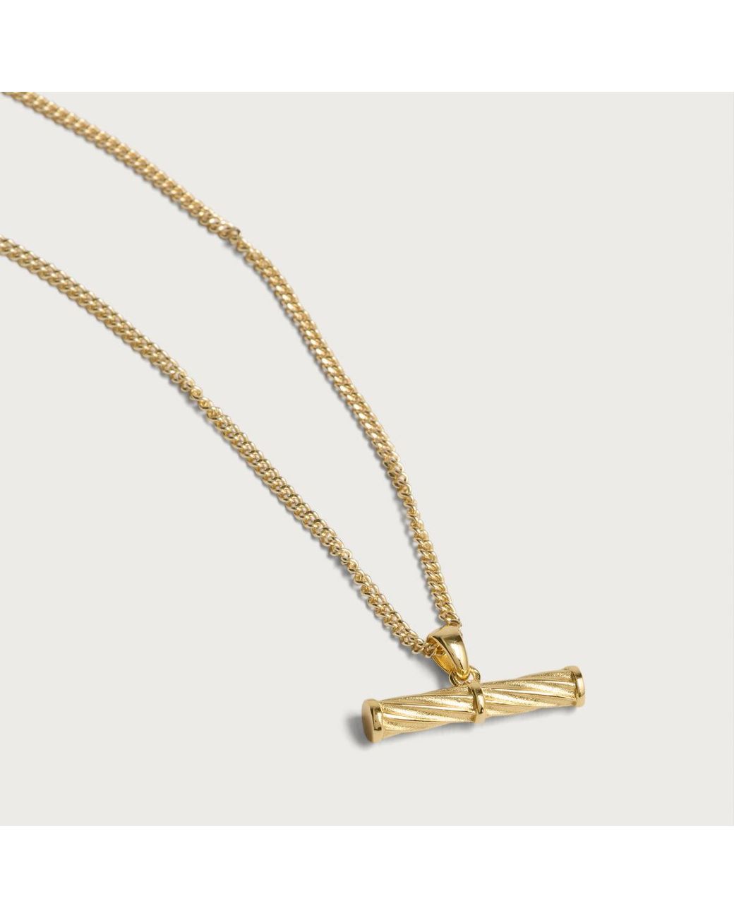 Serge Denimes Metallic Helix T-Bar Necklace for men