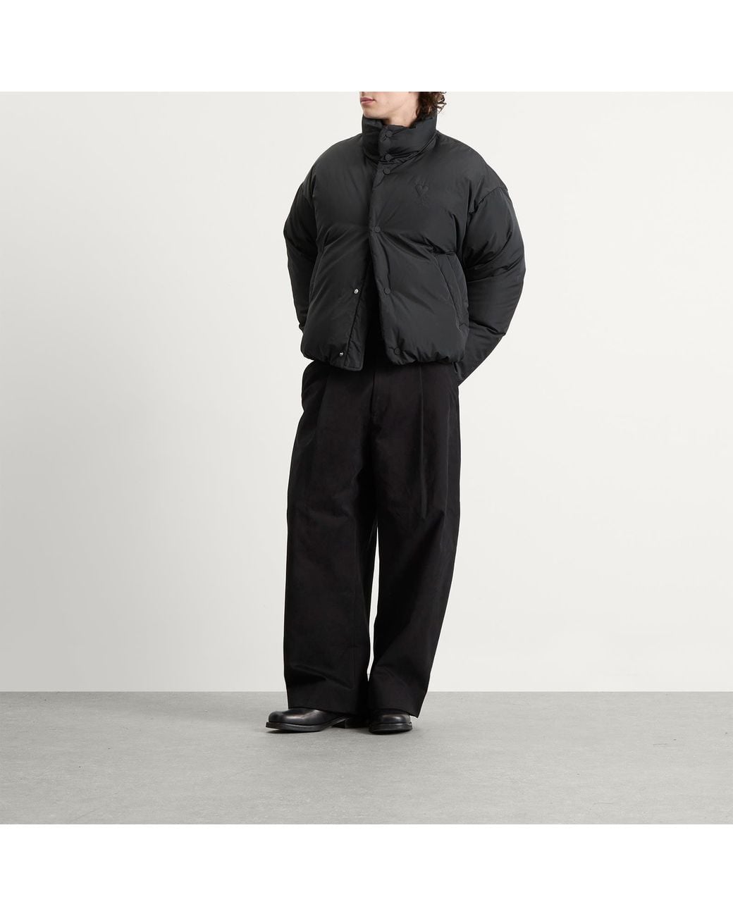 AMI Black Technical Taffetas Adc Down Jacket for men