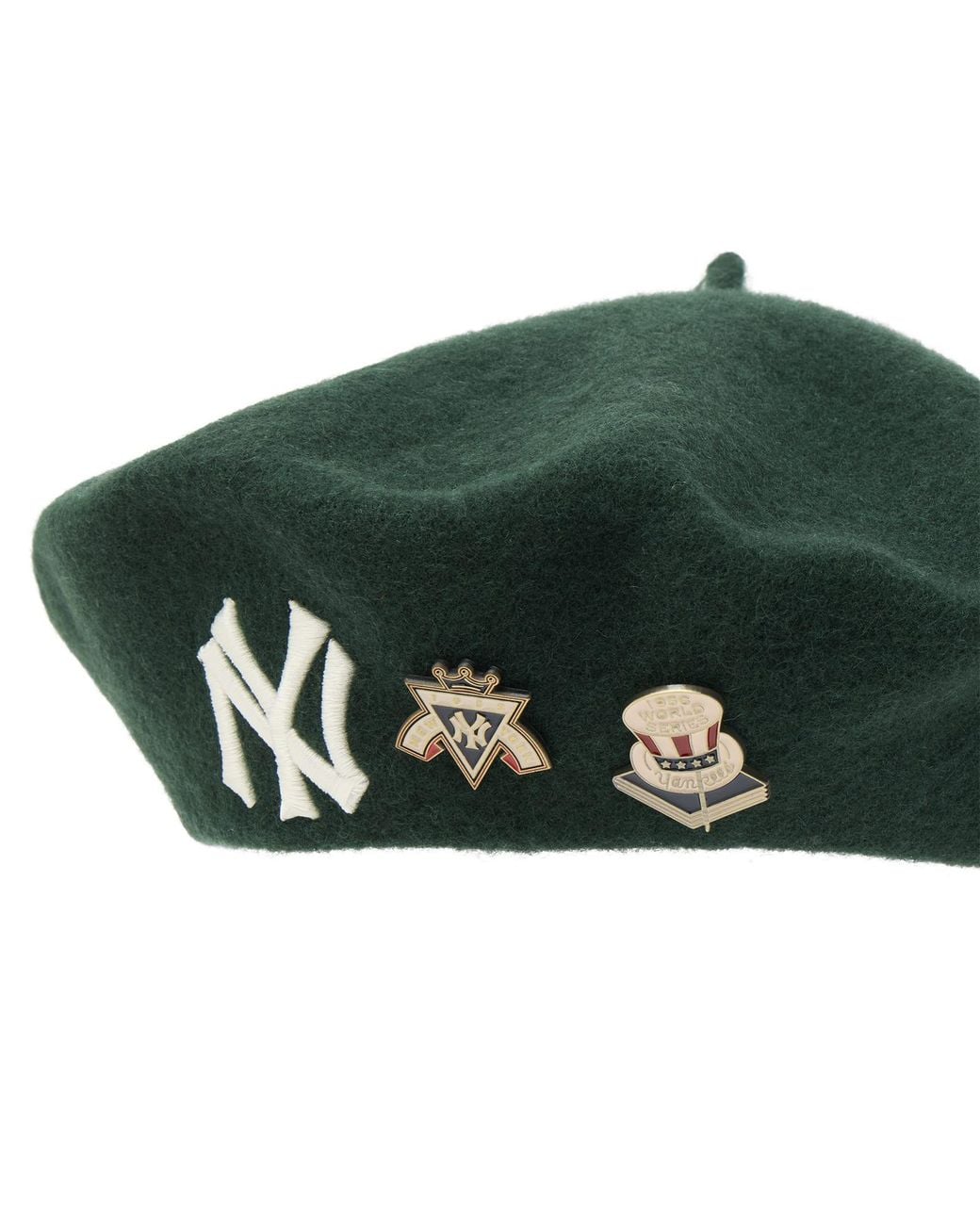 KTZ Green New York Yankees Pin Wool Beret