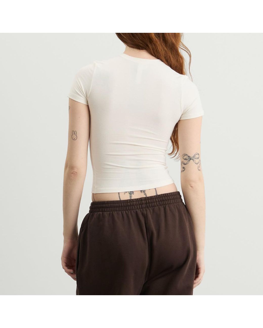 Skims White Cotton Jersey T-Shirt