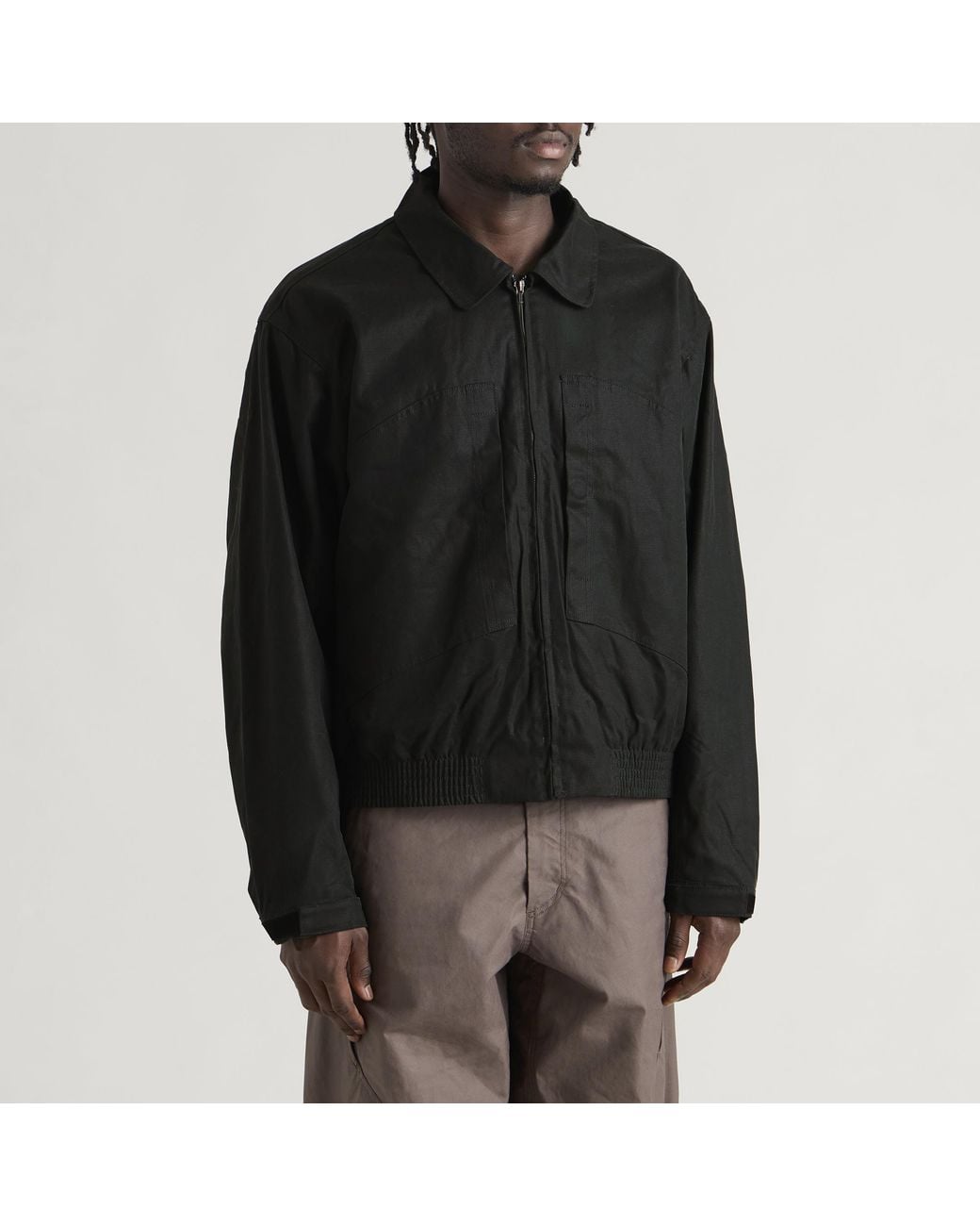 Roa Black Pilot Waxed Canvas Jacket for men