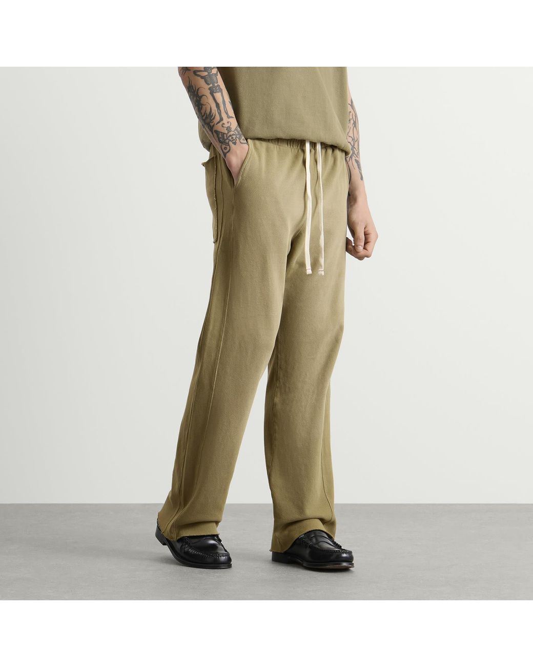 Les Tien Green Pique Cotton Yacht Jogger for men