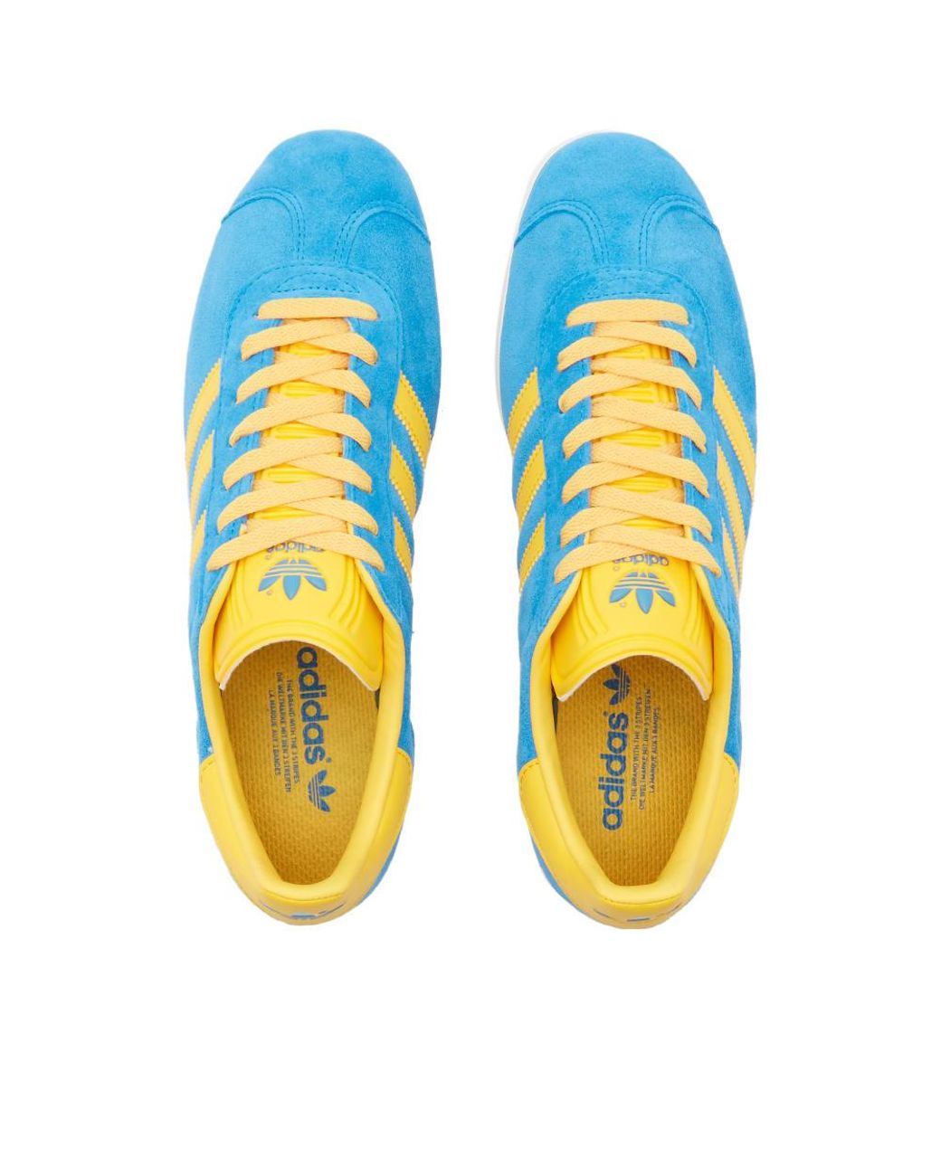 adidas gazelle trainers golden yellow blue
