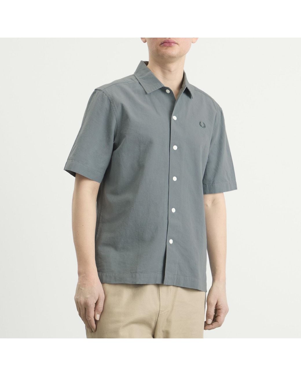 Fred Perry Gray Logo Shirt for men