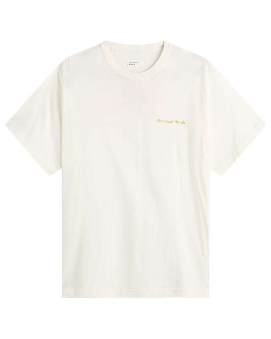 Universal Works White Wish You Were Here T-Shirt for men