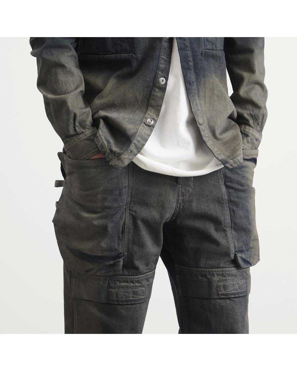 Rick Owens Gray Degrade Stefan Cargo Jeans for men