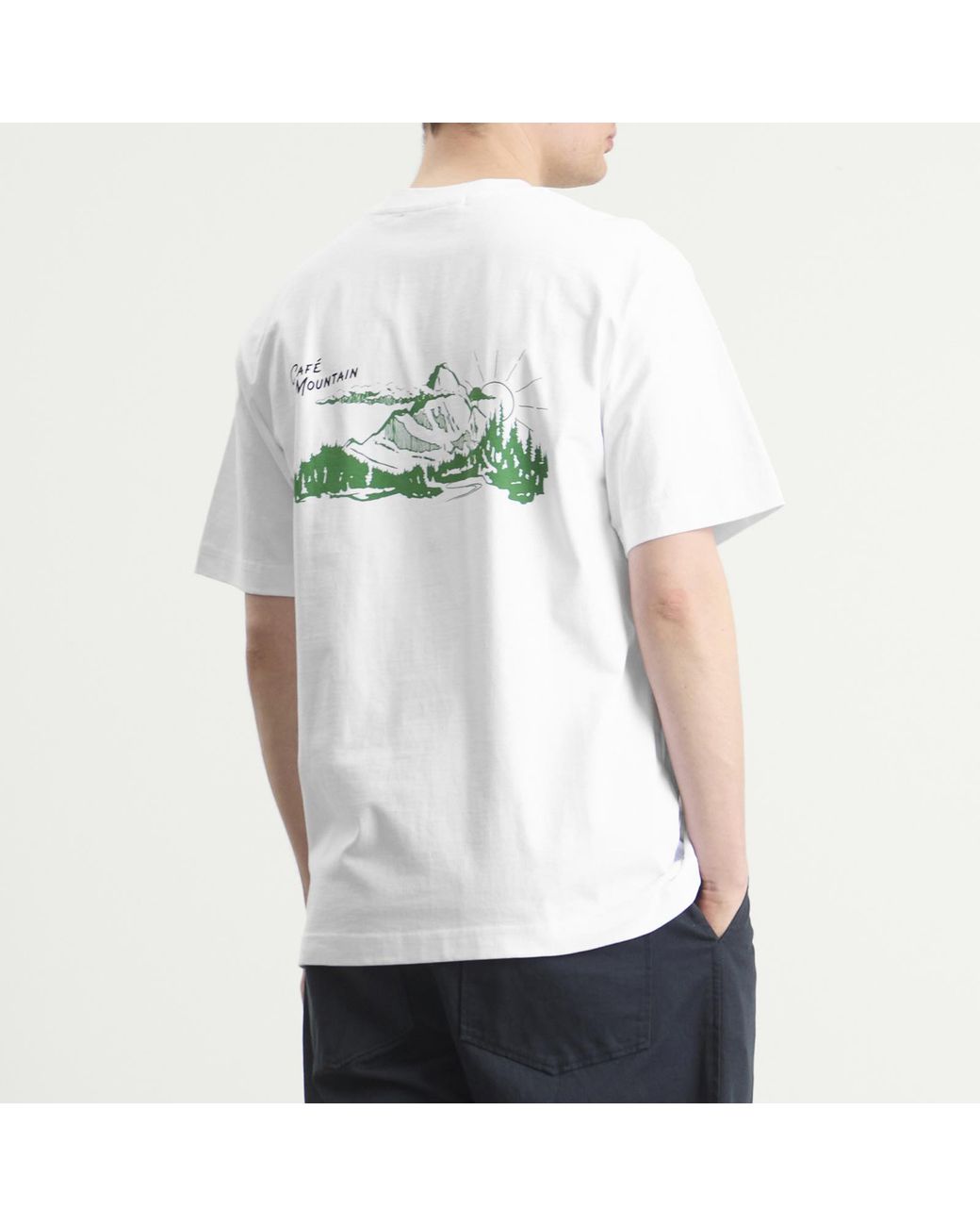 Cafe Mountain White Legacy T-Shirt for men