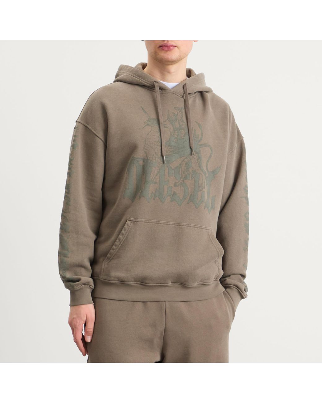DIESEL Gray Griffon Hoodie for men