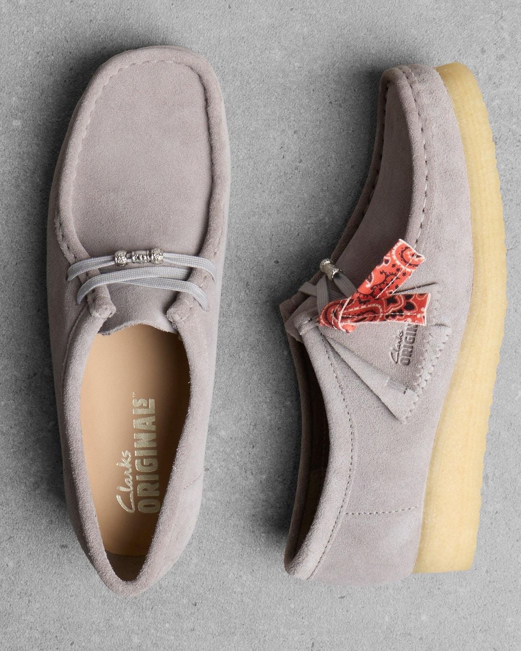 Clarks White Wallabee