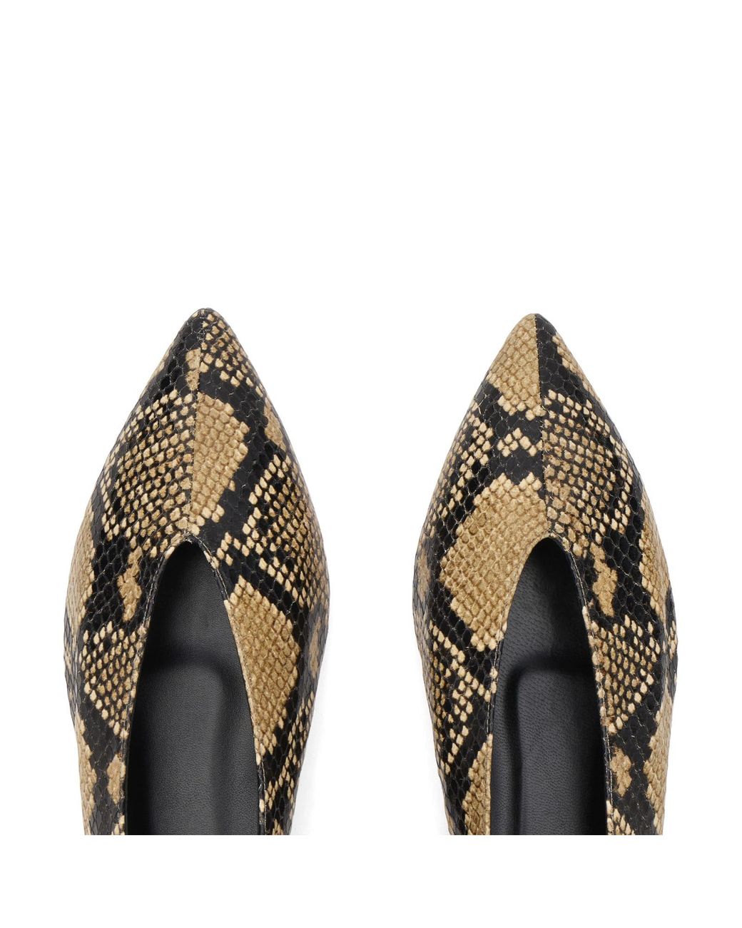 Aeyde Metallic Moa Snake Print Pointed Toe Flats