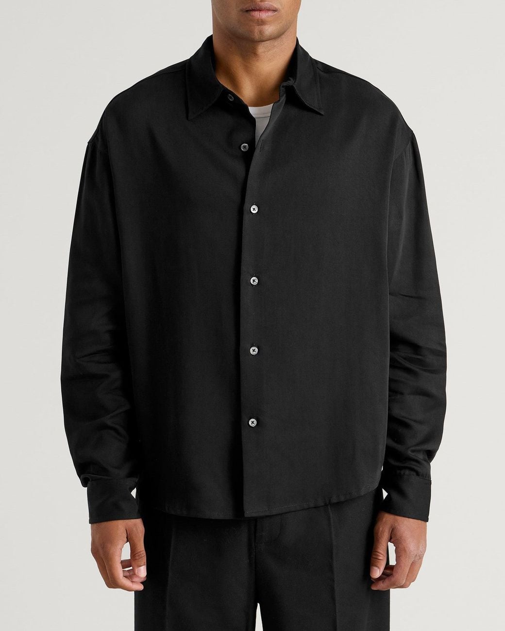 Danny Sizer Daniel Simmons Drape Shirt in Black for Men | Lyst
