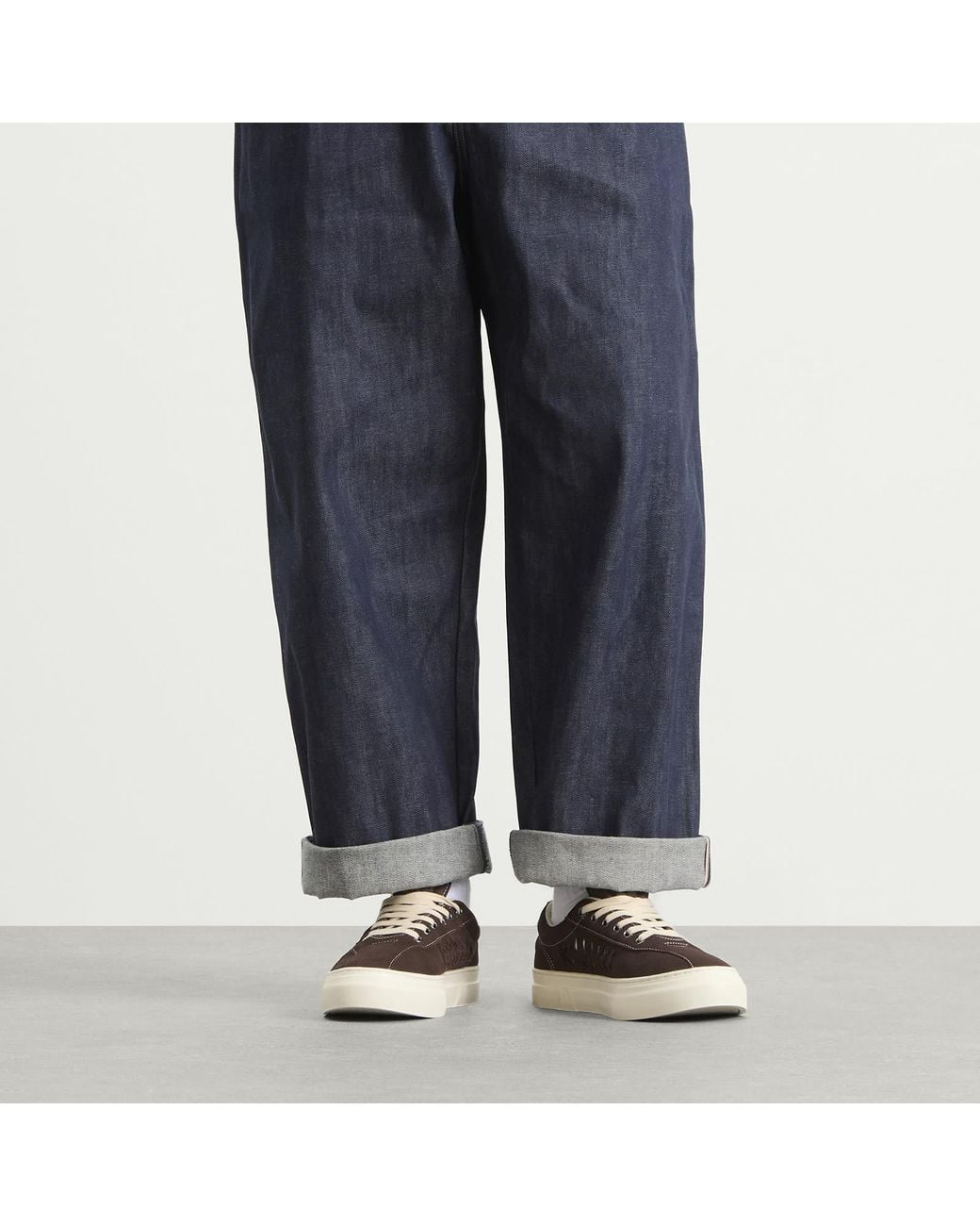 Stepney Workers Club Brown Dellow Woven Suede Sneaker for men