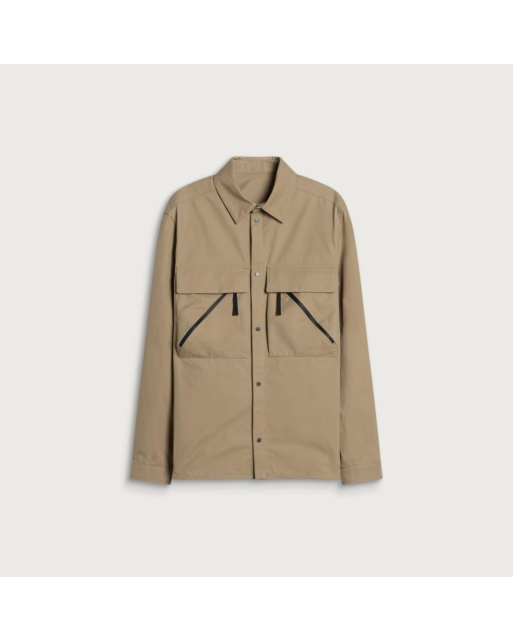 Moncler Natural Brushed Cotton Cargo Shirt for men
